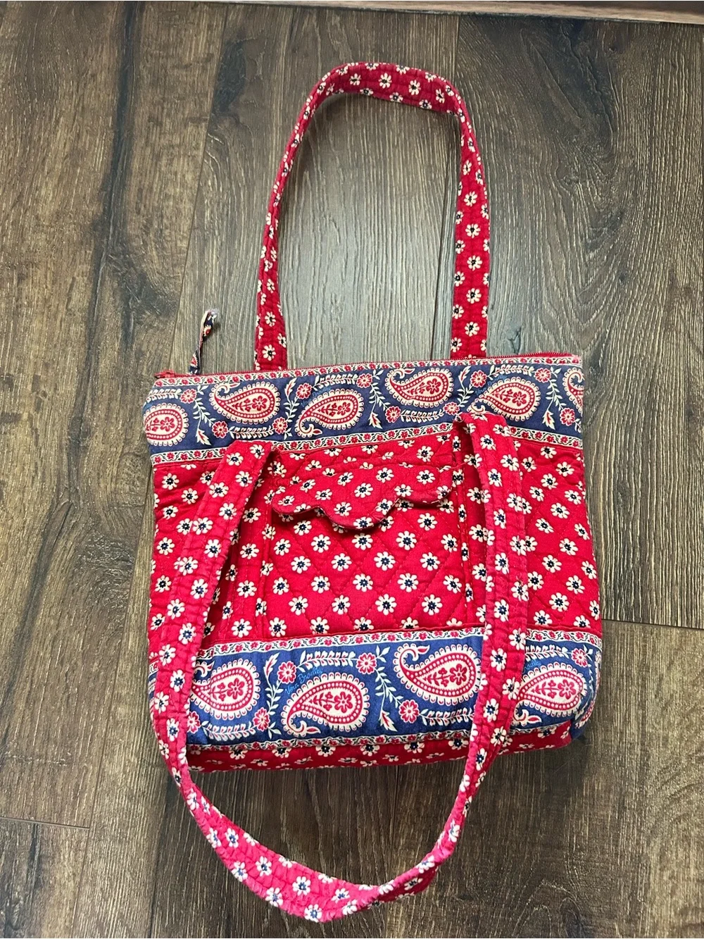 Vera Bradley Red Paisley & Floral Quilted Tote